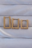 316L Çelik Gold Renk Dikdörtgen Küpe Seti