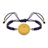 Gekas Kuyumculuk 22 Ayar Yeni Çeyrek Altın Mor İpli Bileklik