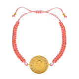 Gekas Kuyumculuk 22 Ayar Yeni Yarım Altın Açık Pembe Renkli İpli Bileklik