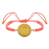 Gekas Kuyumculuk 22 Ayar Yeni Yarım Altın Açık Pembe Renkli İpli Bileklik