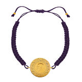 Gekas Kuyumculuk 22 Ayar Yeni Yarım Altın Mor Renkli İpli Bileklik