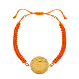 Gekas Kuyumculuk 22 Ayar Yeni Yarım Altın Turuncu Renkli İpli Bileklik