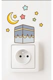 Priz Ramazan Kabe ve Renkli Yıldızlar Dekoratif Priz Süsleme Duvar Sticker