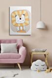 Erkek Ve Kız Çocuk Odaları İçin Dekoratif Soyut Desenli Figürlü Kanvas Çerçeve Çerçeveli Tablo