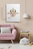 Erkek Ve Kız Çocuk Odaları İçin Dekoratif Soyut Desenli Figürlü Kanvas Çerçeve Çerçeveli Tablo