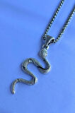 Yılan El İşçiliği Paslanmaz Çelik Zincir Erkek Kolye