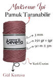 Taranan Makrome Ipi 3mm Tek Büküm Taranabilir Pamuk Makrome Ipi Gül Kurusu