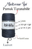 Taranan Makrome Ipi 3mm Taranabilir Pamuk Tek Büküm Makrome Ipi Lacivert