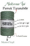 Taranan Makrome Ipi 3mm Taranabilir Pamuk Tek Büküm Makrome Ipi Mentol Yeşil
