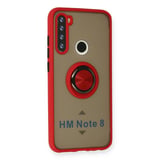 Redmi Note 8 Kılıf Montreal Yüzüklü Silikon Kapak - Kırmızı