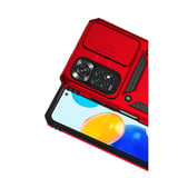 Redmi Note 11 Pro Kılıf Pars Lens Yüzüklü Silikon - Kırmızı