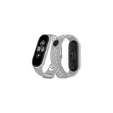 Mi Band 6 Spor Delikli Kordon - Gri-Kırmızı