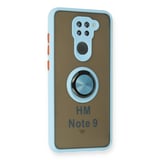 Redmi Note 9 Kılıf Montreal Yüzüklü Silikon Kapak - Buz Mavi