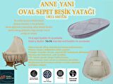 Anne Yanı Oval Beşik Bambu Kumaş 50x90x8 Cm Sünger Yaysız Park Yatak