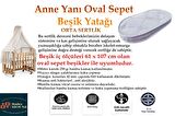 Anne Yanı Oval Beşik Bambu Kumaş 60x105x8 Cm Sünger Yaysız Park Yatak