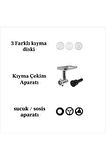 1900W Yüksek Güçlü KIYMA VE HAMUR Yoğurma Makinesi Antrasit 5,5 Lt (Sucuk-Sosis/İçli Köfte Aparatlı)