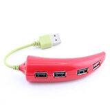 Usb Çoklayıcı Kırmızı Biber Şeklinde Dekoratif Usb Çoğaltıcı Usb Port Çoklayıcı 4 Lü Çoklayıcı