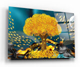 Gold Manzara Cam Tablo | Hediyelik, Dekoratif, Ofis, Mutfak 