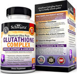 BioSchwartz Glutathione Liver Detox with Quercetin Vitamin C Milk Thistle Alpha Lipoic Acid - Immune Support 60 Caps