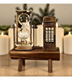Dekoratif İngiliz Telefon Kulübesi Ve Kum Saati S-23