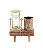 Dekoratif Kalemlikli Kum Saati Nostaljik Hediyelik S-15