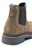 Taba Rengi Hakiki Süet Brogue Detaylı Comfort Eva Taban Erkek Chelsea Bot B10-0304E-SU07