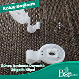 Bsr Garden Gölgelik Klipsi Uv Katkılı Beyaz 100 Adet