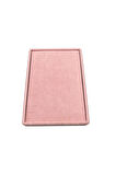 Yerli Üretim Küçük Boy Süet Kumaş Pembe Renk 24/17,5 Cm Batırmalı Yüzük Küpe Tablası