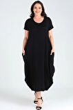 Jumbo Kısa Kol Elbise