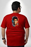 Renkli Yağlı Boya Harry Potter Büyük Beden Kırmızı Tişört Kadın Erkek Ünisex Sırt Baskılı