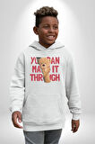 Bunu Alabilirsin Çantadan Çıkan Ayı Kadın Erkek  Beyaz Kapüşonlu Sweatshirt Hoodie