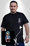 Hiphop Kurukafa Hoodie Siyah Büyük Beden Kadın Basic Minimal Baskılı Tişört