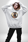 Süper Tasma Rottweiler Eğitim Kadın Erkek  Beyaz Kapüşonlu Sweatshirt Hoodie
