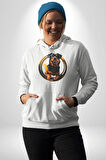Süper Tasma Rottweiler Eğitim Kadın Erkek  Beyaz Kapüşonlu Sweatshirt Hoodie