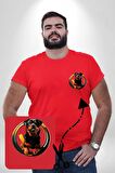 Süper Tasma Rottweiler Eğitim Kırmızı Büyük Beden Kadın Basic Minimal Baskılı Tişört
