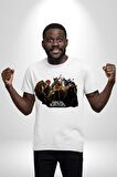 Ninja Kaplumbağa Kadın Erkek Unisex Beyaz Organik Baskılı T-Shirt Penye Yüksek Kalite