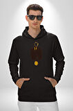 Görünmez İnsan Takım Elbise Kadın Erkek  Siyah Kapüşonlu Sweatshirt Hoodie