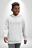 Lucifer Kadın Erkek  Beyaz Kapüşonlu Sweatshirt Hoodie