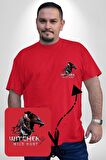 Witcher Wild Hunt Kırmızı Büyük Beden Kadın Basic Minimal Baskılı Tişört