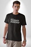 The Night Agent Kadın Erkek Unisex Siyah Organik Baskılı T-Shirt Penye Yüksek Kalite