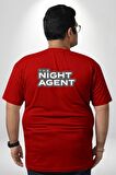 The Night Agent Büyük Beden Kırmızı Tişört Kadın Erkek Ünisex Sırt Baskılı