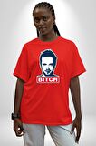 Breaking Bad Pamuklu Bisiklet Yaka Kadın Erkek Oversize Boyfriend Dijital Baskılı Kırmızı T-Shirt