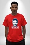Breaking Bad Pamuklu Bisiklet Yaka Kadın Erkek Oversize Boyfriend Dijital Baskılı Kırmızı T-Shirt