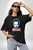 Breaking Bad Pamuklu Bisiklet Yaka Kadın Erkek Oversize Boyfriend Dijital Baskılı Siyah T-shirt