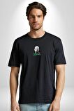 Heisenberg Breaking Bad Siyah Oversize Kadın Erkek Ön Orta Minimal Baskılı Tişört