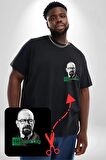 Heisenberg Breaking Bad Siyah Büyük Beden Kadın Basic Minimal Baskılı Tişört