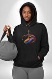 Resim Fırcası  Kadın Erkek  Siyah Kapüşonlu Sweatshirt Hoodie