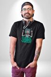 Rick And Morty Dünyalar Arası Barış Kadın Erkek Unisex Siyah Organik Baskılı T-Shirt Penye Yüksek Kalite