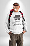 Heisenberg Breaking Bad Kadın Erkek  Beyaz Baskılı Sweatshirt 