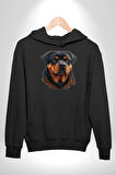 Rottweiler A Secere Kadın Erkek  Siyah Kapüşonlu Sweatshirt Hoodie